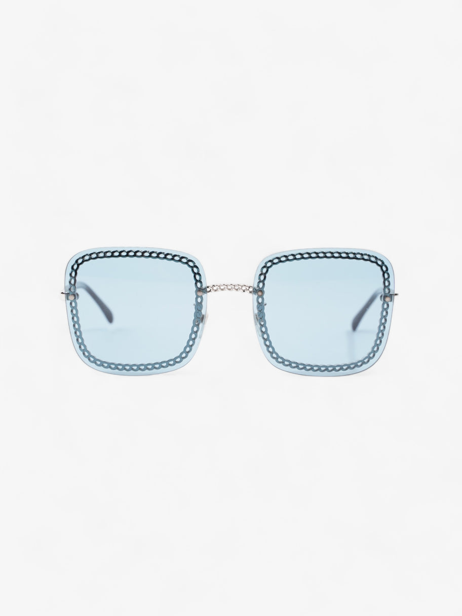 Chain Detailed Sunglasses with Double Chain Blue / Silver Acetate 140mm Image 1