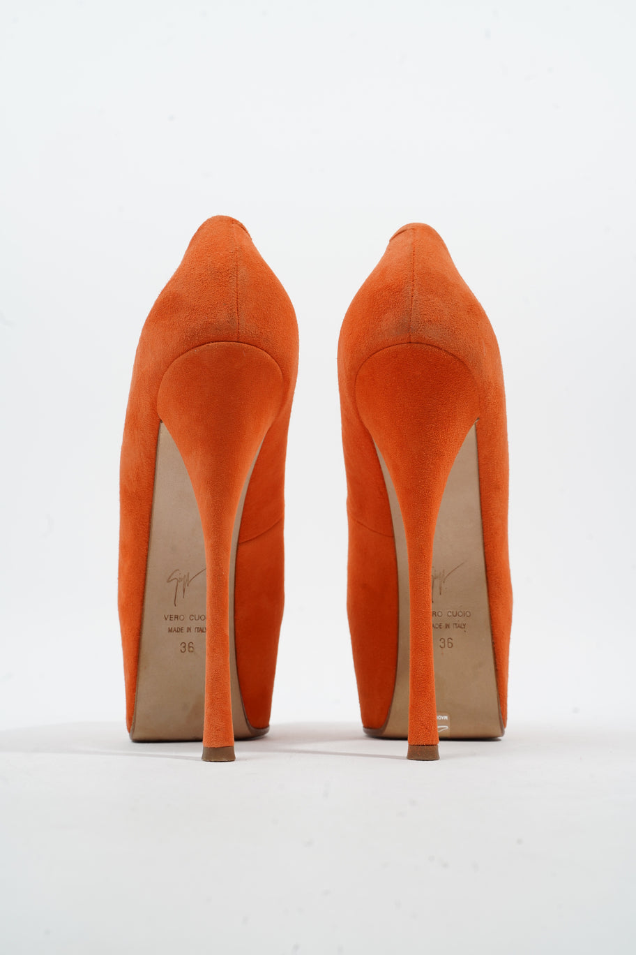 Giuseppe Zanotti Peep Toe Heel 140 Orange Suede EU 36 UK 3 Image 6