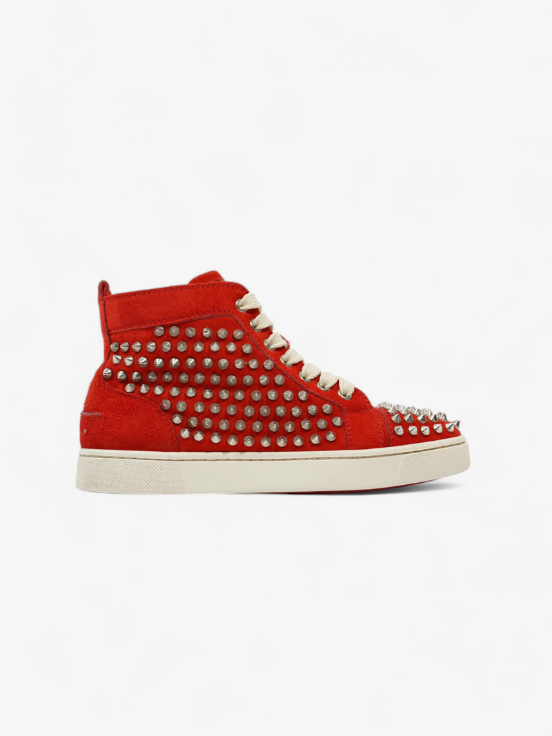  Christian Louboutin Louis Junior Spike Red Suede EU 36 UK 3