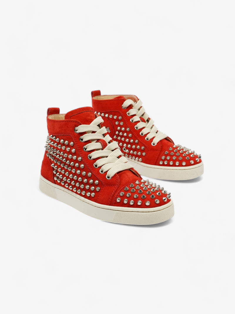  Christian Louboutin Louis Junior Spike Red Suede EU 36 UK 3