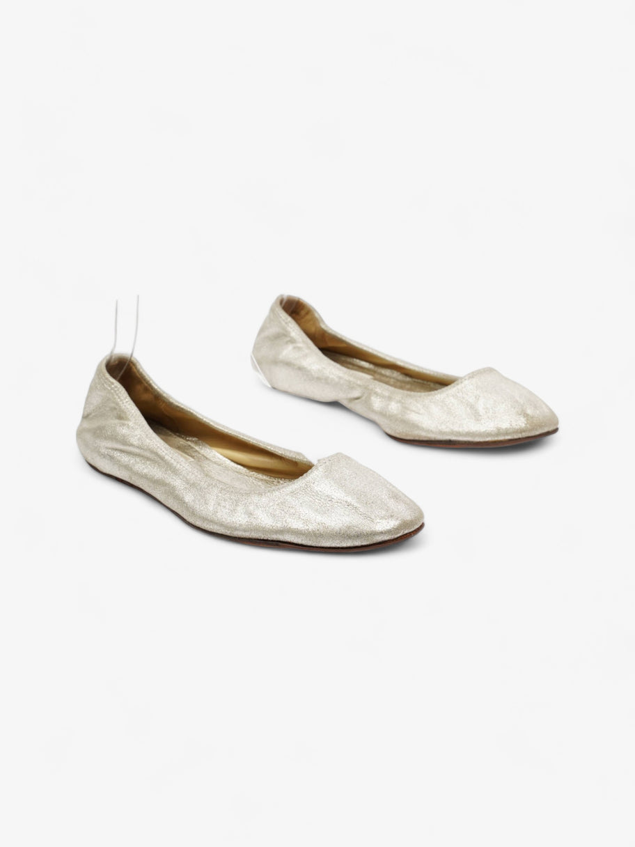 Lanvin Ballet Flat Silver Leather EU 37 UK 4 Image 2