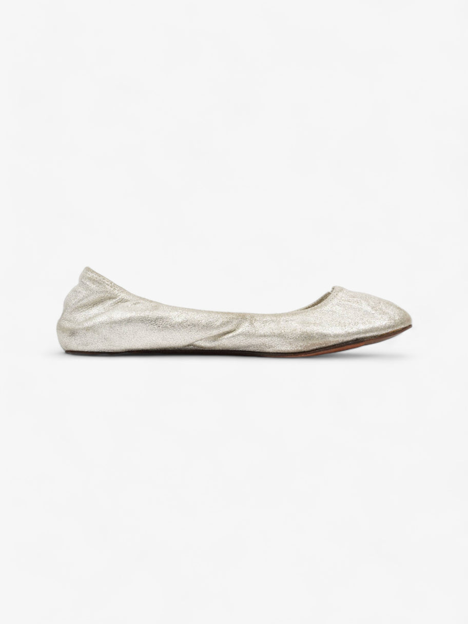 Lanvin Ballet Flat Silver Leather EU 37 UK 4 Image 4