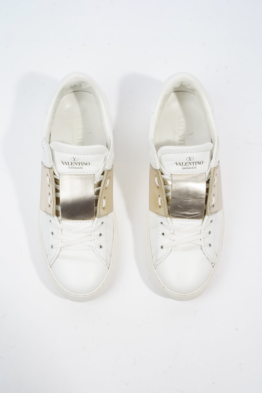 Open Stripe White / Metallic Gold Leather EU 36 UK 3 Image 8