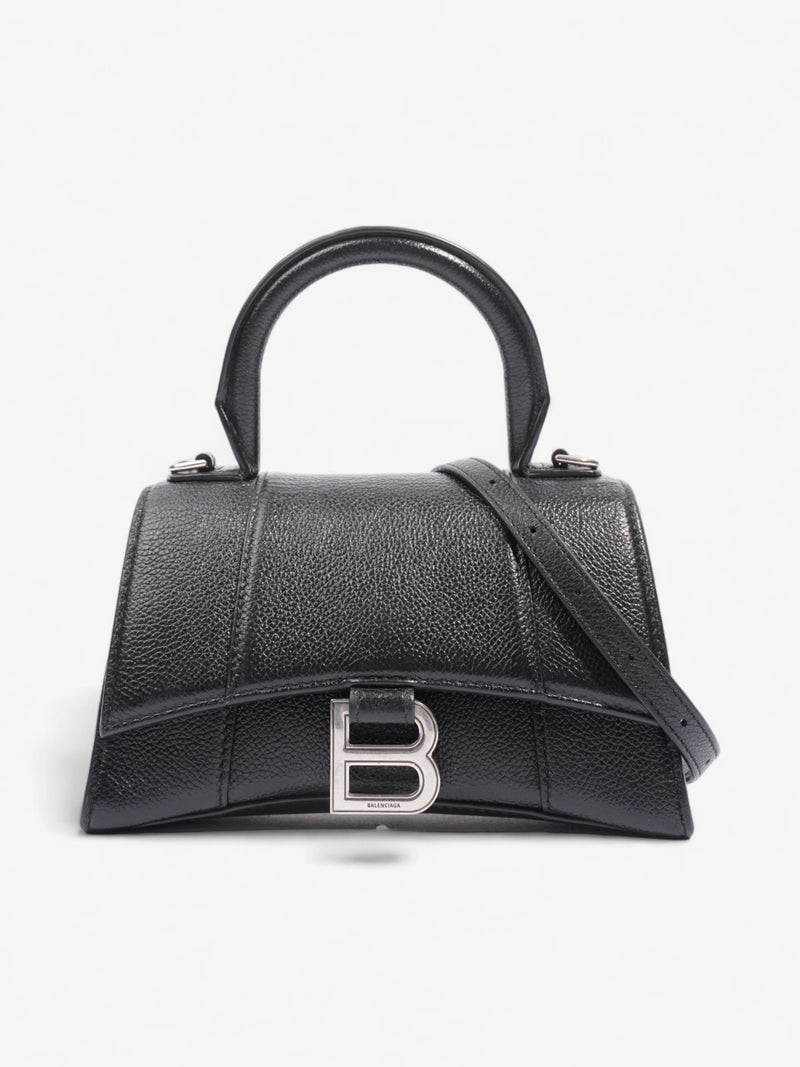  Balenciaga Hourglass Black Grained Leather XS