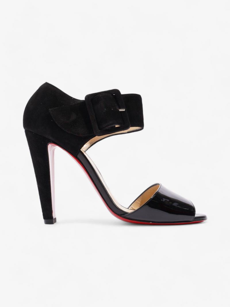  Christian Louboutin Buckle Sandal 110mm Black Suede EU 39.5 UK 6.5