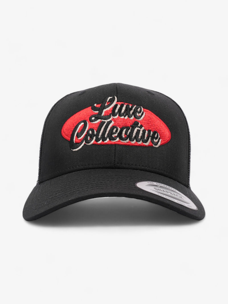  Knockoff Luxury Logo Trucker Cap Black / Red Polyester