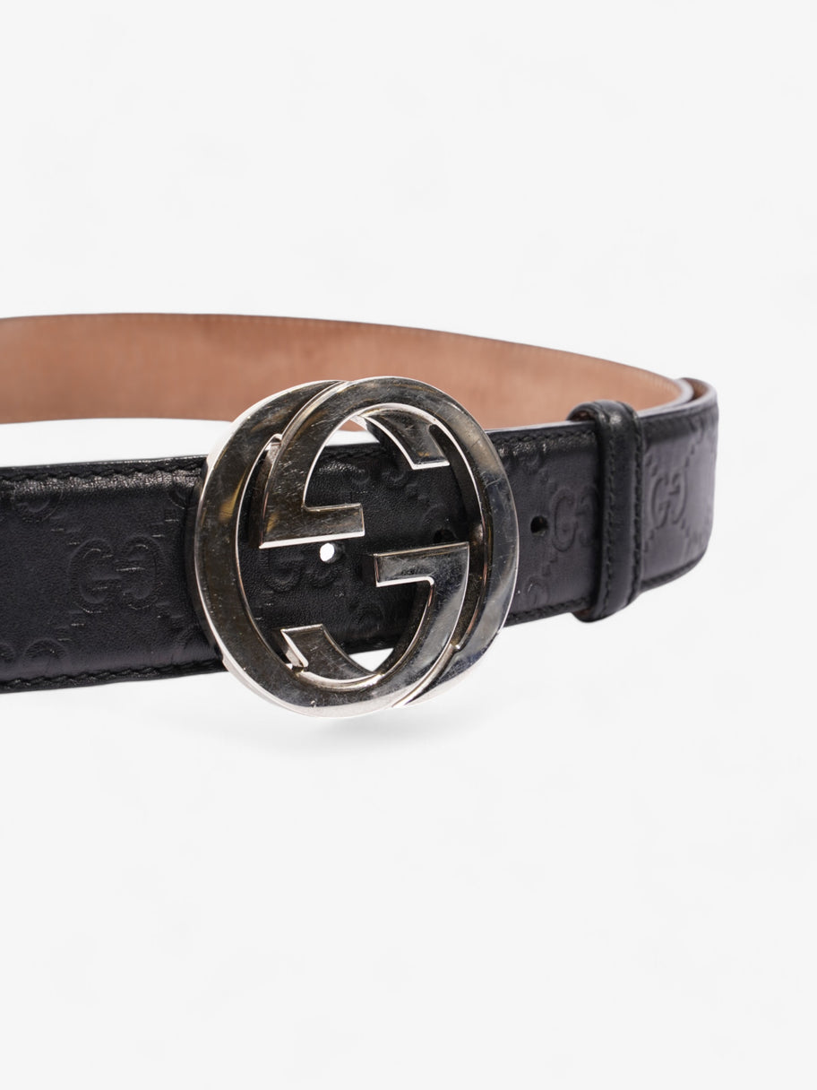 Gucci Interlocking G Belt Black / Silver Leather 90cm / 36