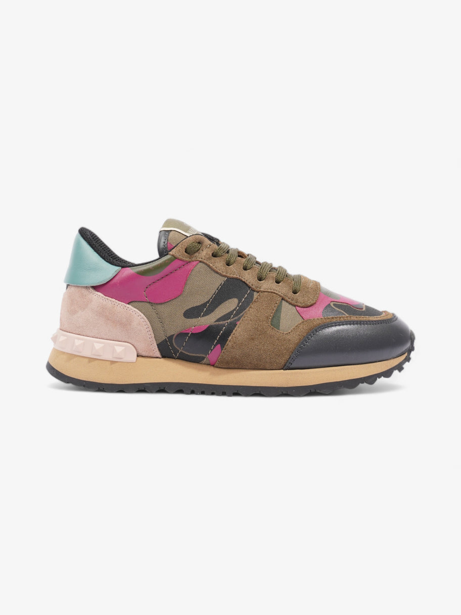 Valentino Rockstud Sneakers Khaki / Pink / Blue Suede EU 37 UK 4 Image 1