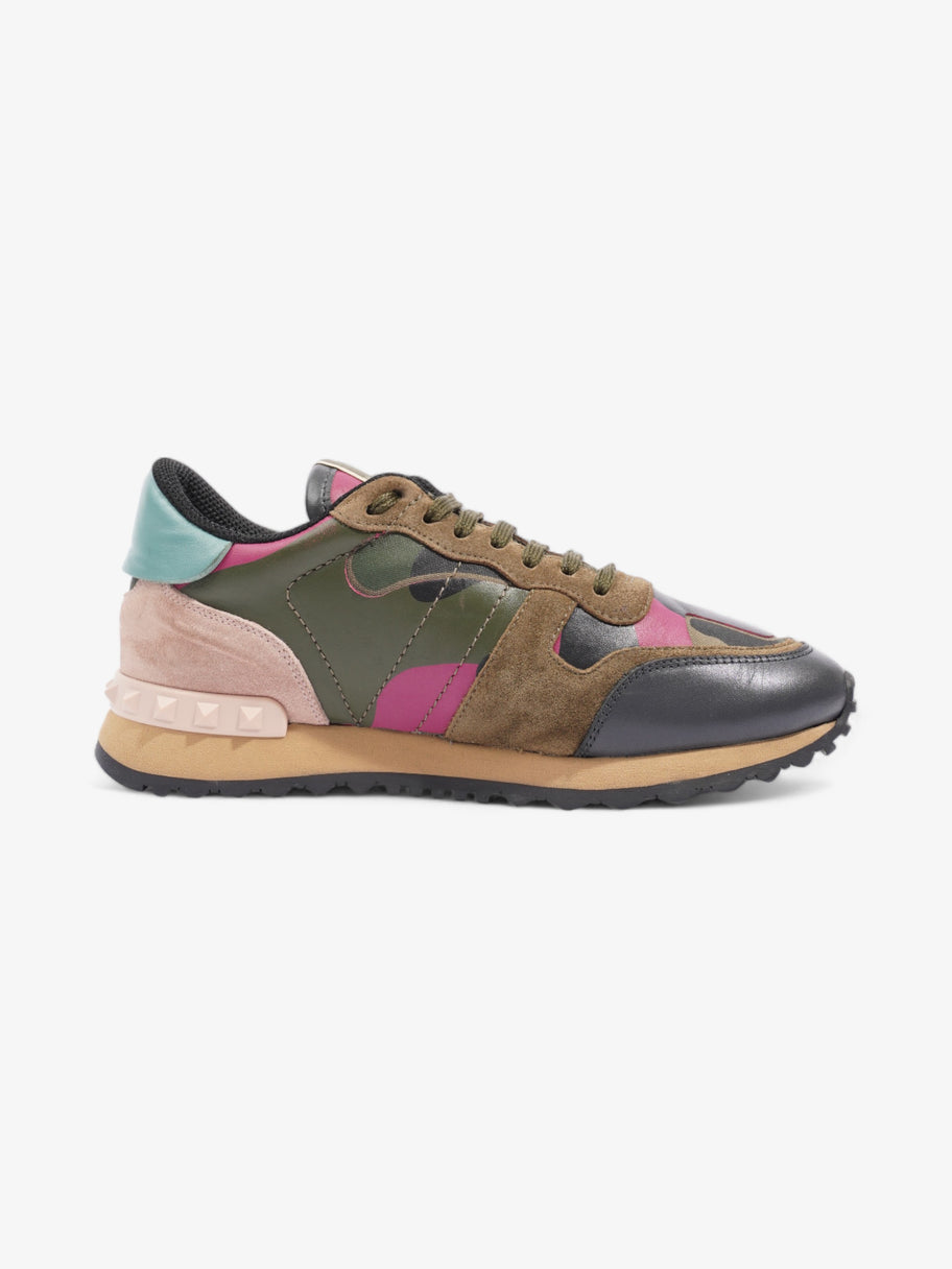 Valentino Rockstud Sneakers Khaki / Pink / Blue Suede EU 37 UK 4 Image 4