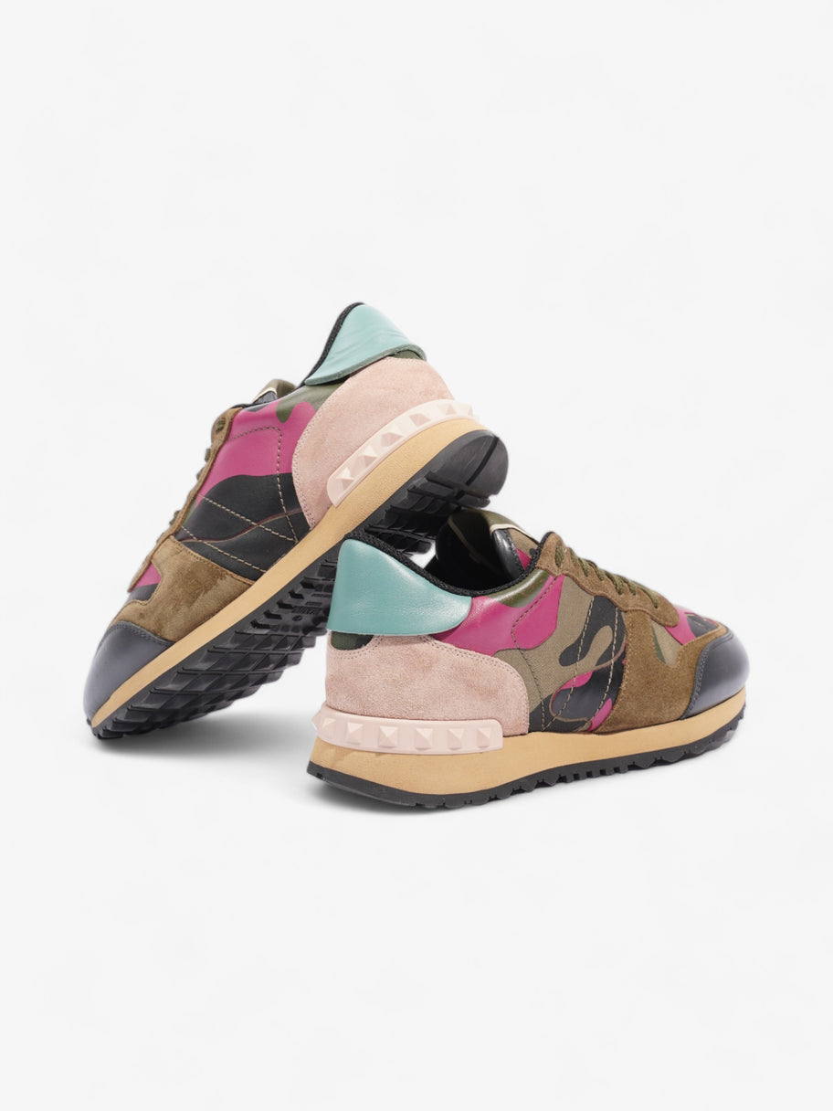 Valentino Rockstud Sneakers Khaki / Pink / Blue Suede EU 37 UK 4 Image 9