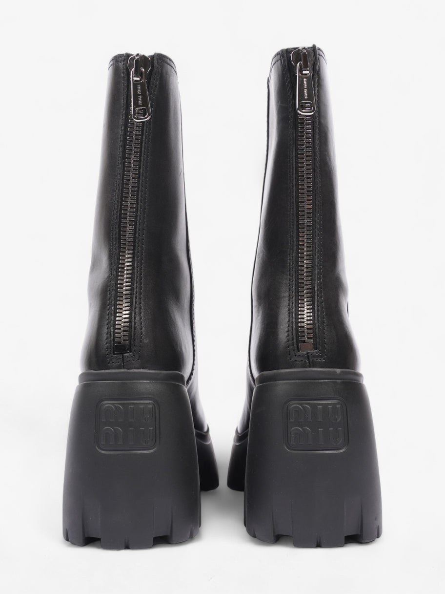 Miu Miu Platform Leather Boots  100 Black Leather EU 38 UK 5 Image 6