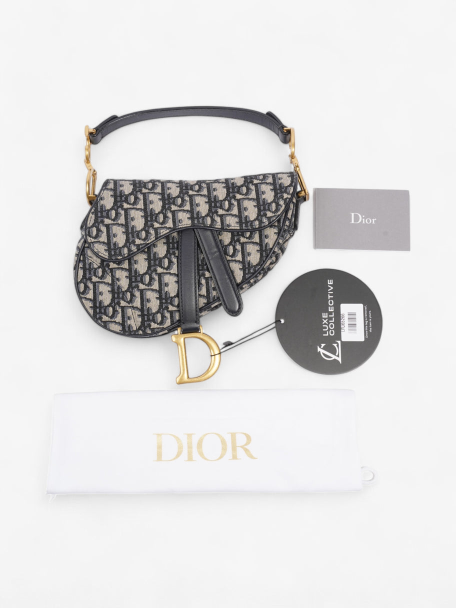 Christian Dior Saddle Bag Blue Oblique Canvas Mini Image 10