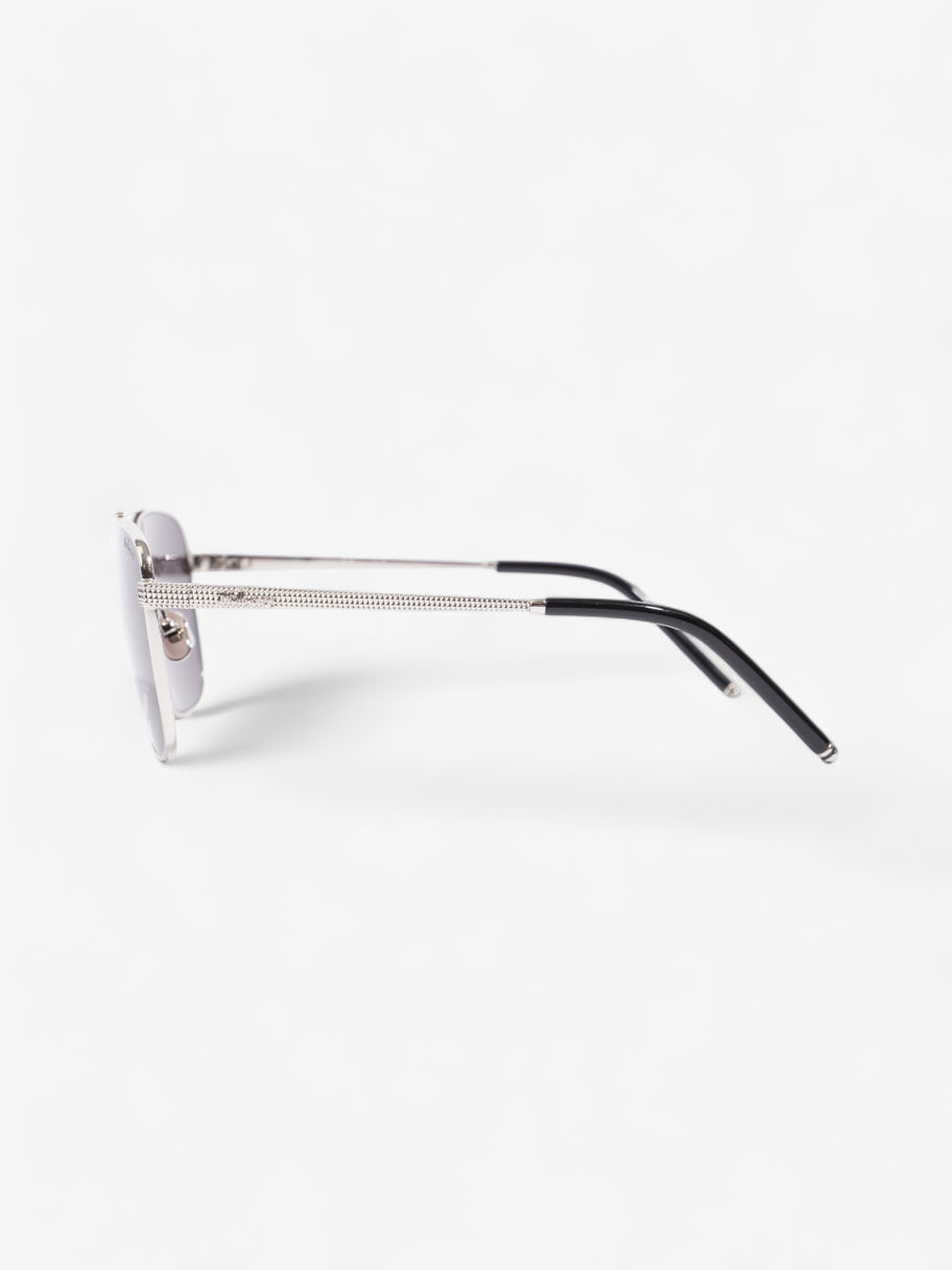 Mulberry Square Framed Sunglasses Silver / Black Acetate 140mm Image 2