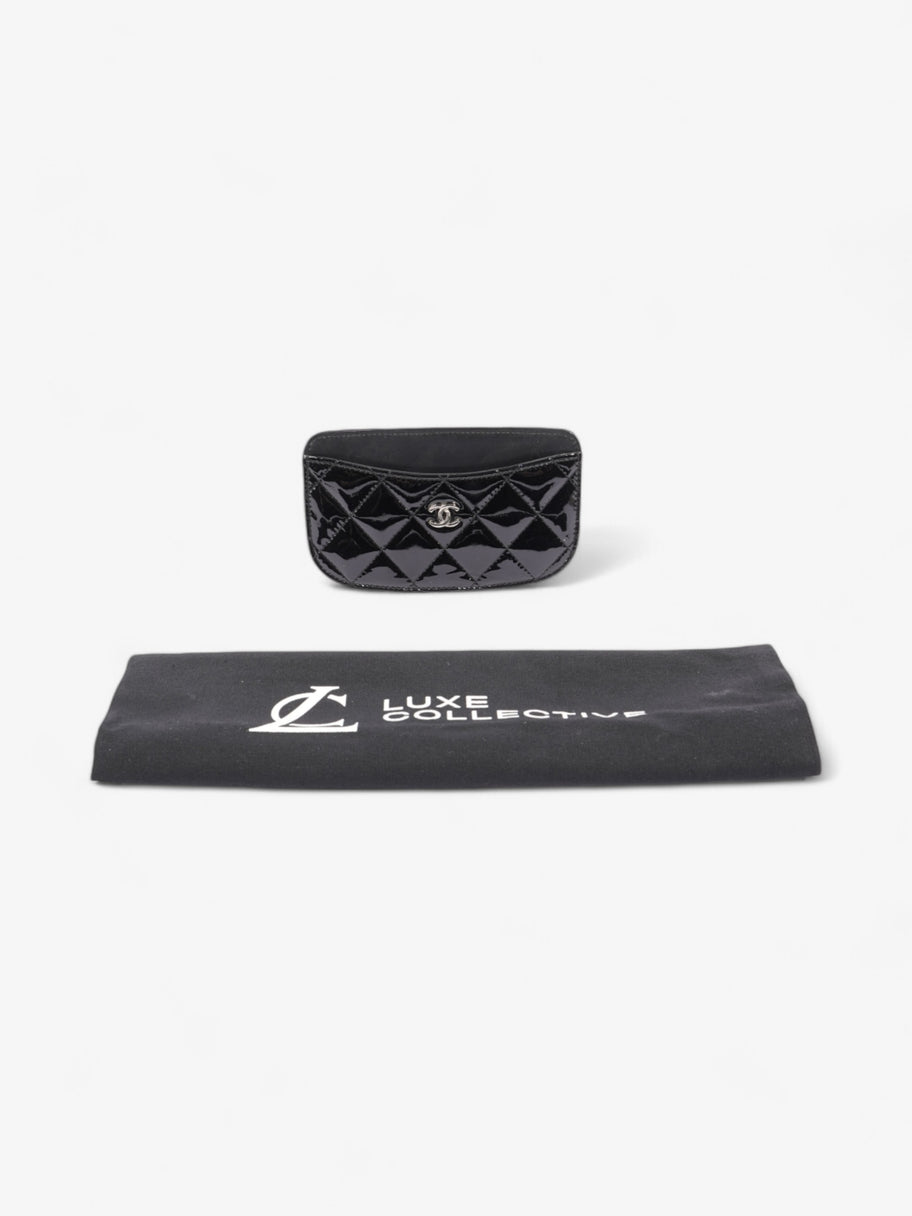 Chanel CC Card Holder Black Patent Leather Image 6