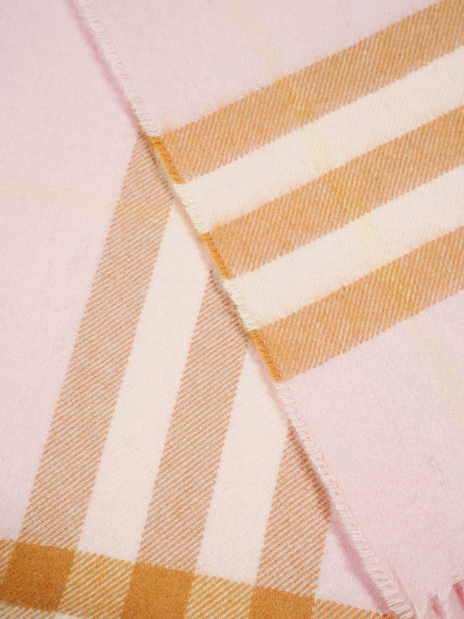 Burberry Giant Check Scarf Pink / Brown Cashmere Image 2