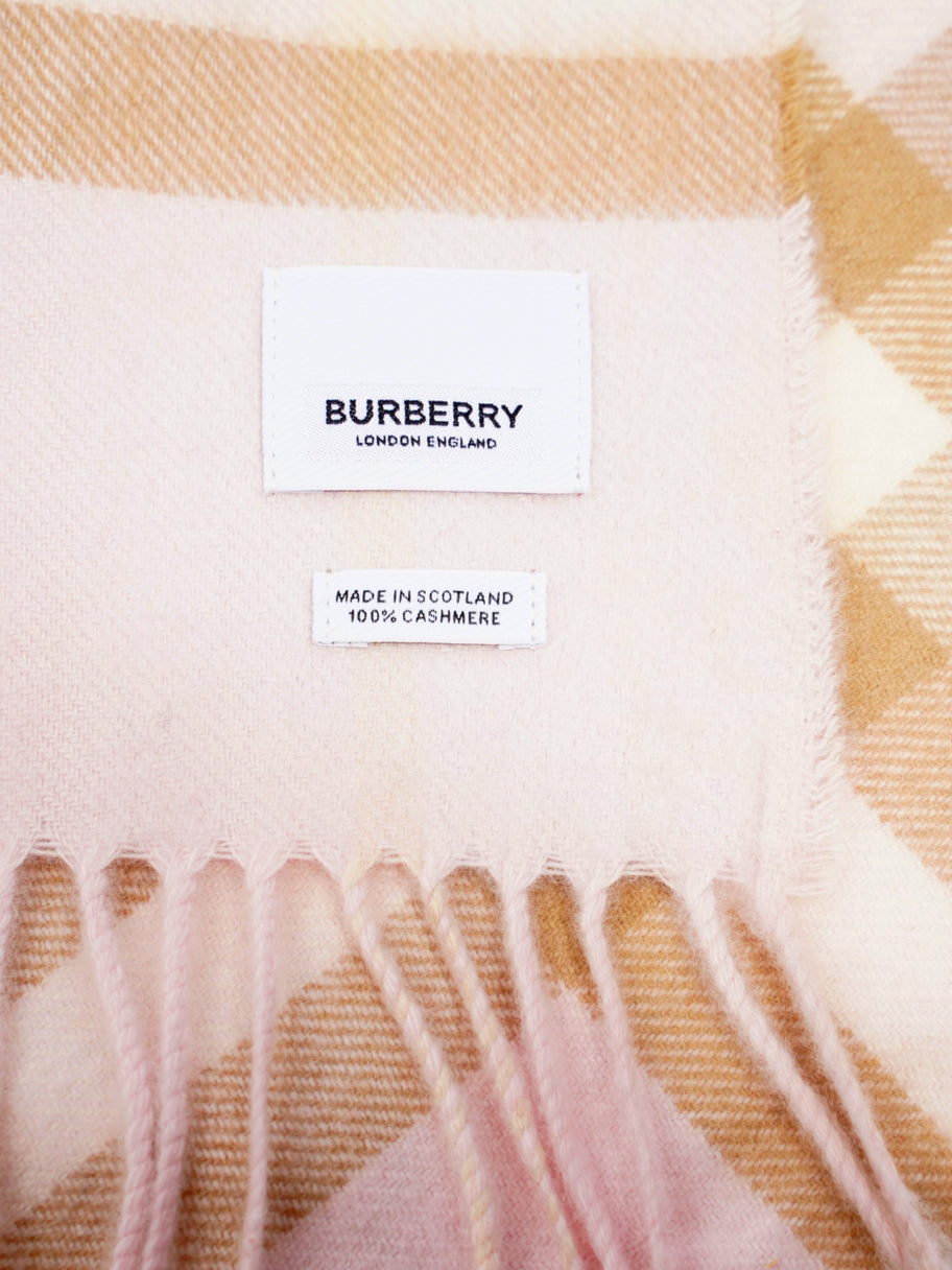 Burberry Giant Check Scarf Pink / Brown Cashmere Image 3