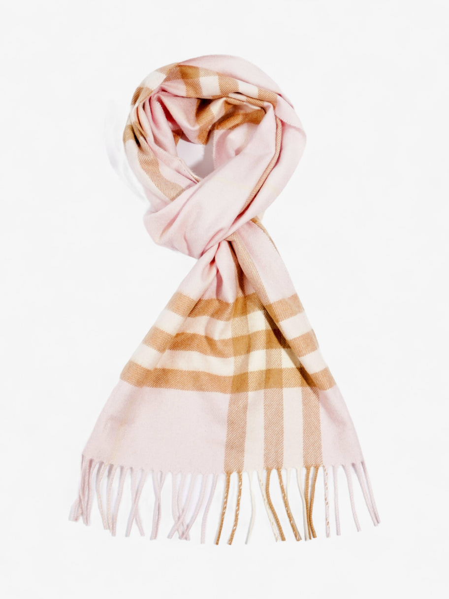 Burberry Giant Check Scarf Pink / Brown Cashmere Image 4