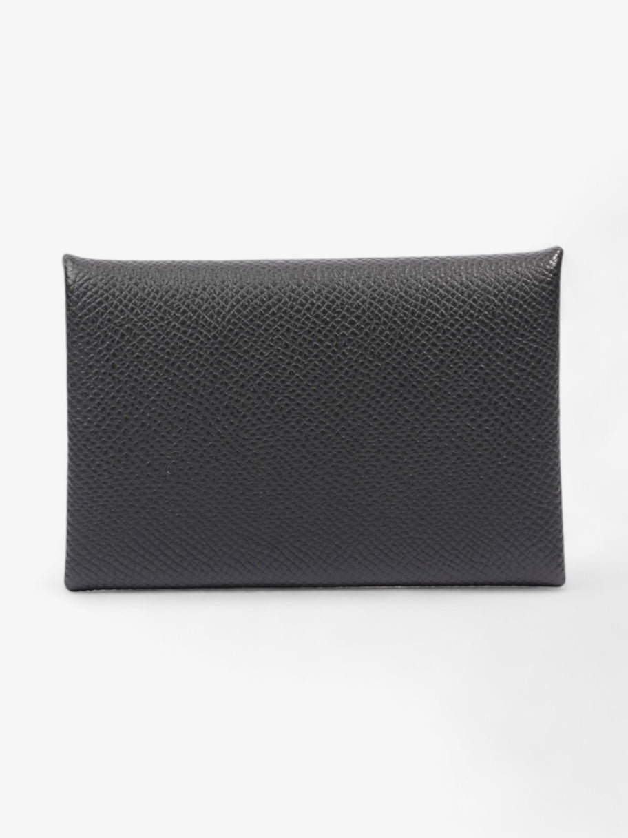 Hermes Calvi Card Holder Black Goatskin Leather Image 1