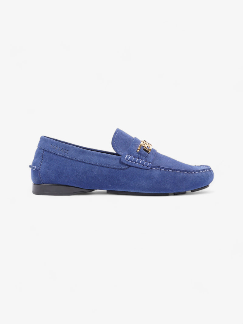  Versace Driver Loafers Navy Blue Suede EU 41 UK 8