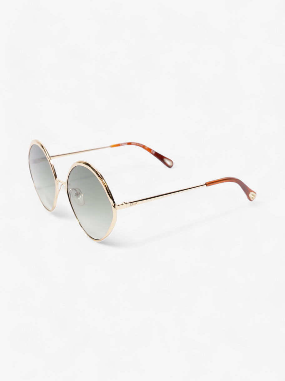 Chloe Dani Round Frame Sunglasses Gold / Green Acetate 140mm Image 5