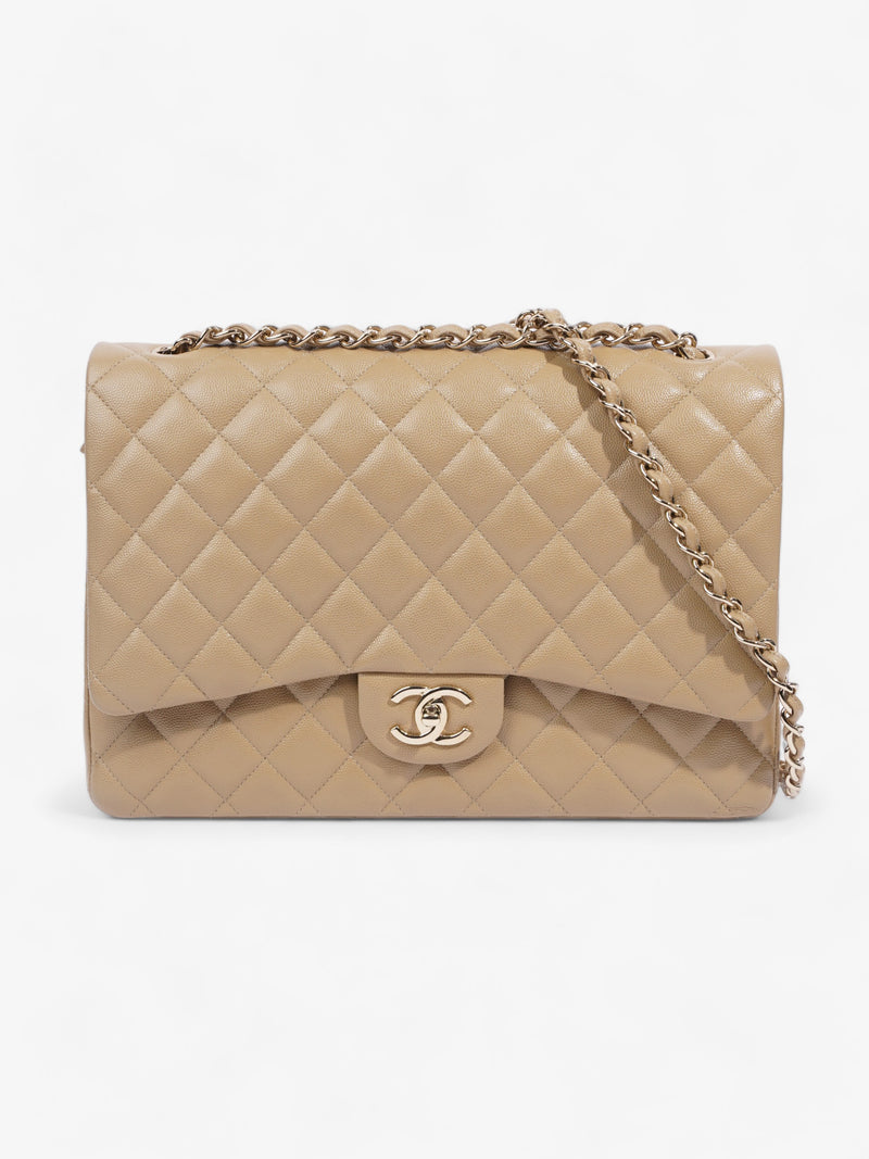  Chanel Classic Flap Mustard Caviar Leather Maxi