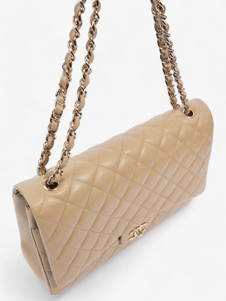 Chanel Classic Flap Mustard Caviar Leather Maxi Image 4