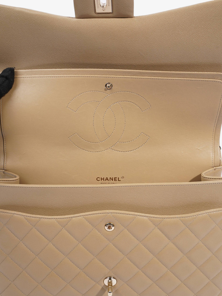 Chanel Classic Flap Mustard Caviar Leather Maxi Image 11