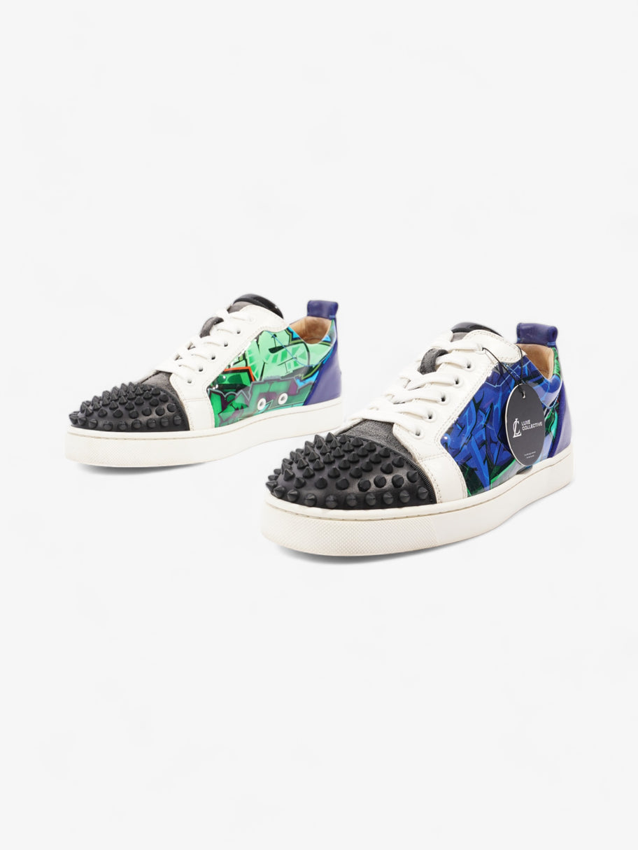 Christian Louboutin Louis Junior Spike Blue / White / Black Patent Leather EU 40 UK 7 Image 10