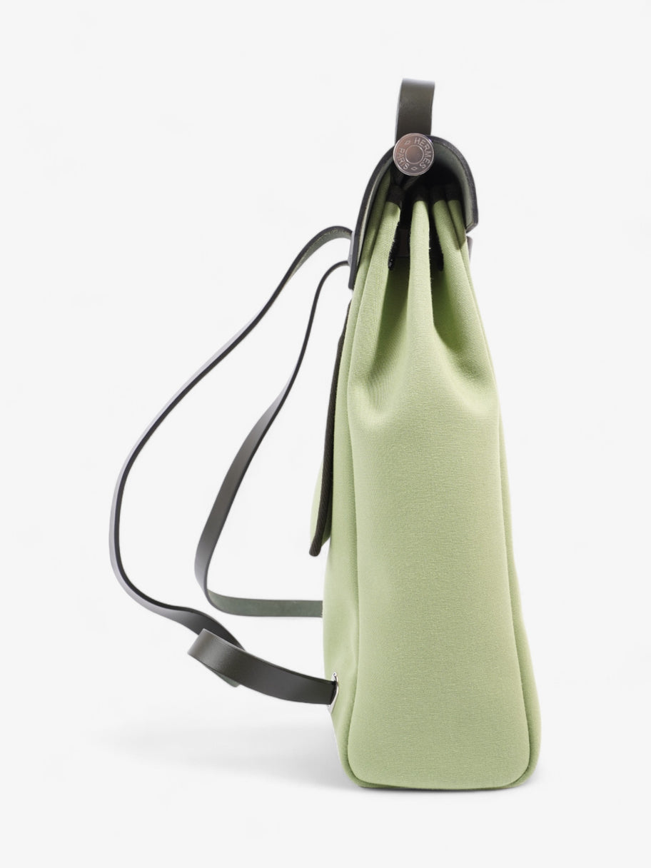 Hermes Herbag Backpack Green Canvas Image 5