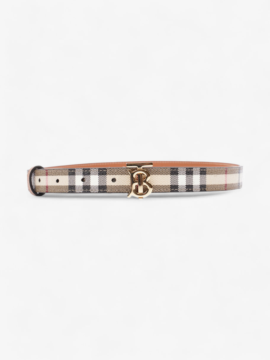 Burberry TB Belt Vintage Check / Light Gold Canvas Small (87cm) Image 1