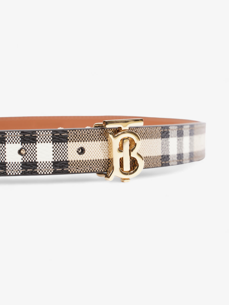 Burberry TB Belt Vintage Check / Light Gold Canvas Small (87cm) Image 4