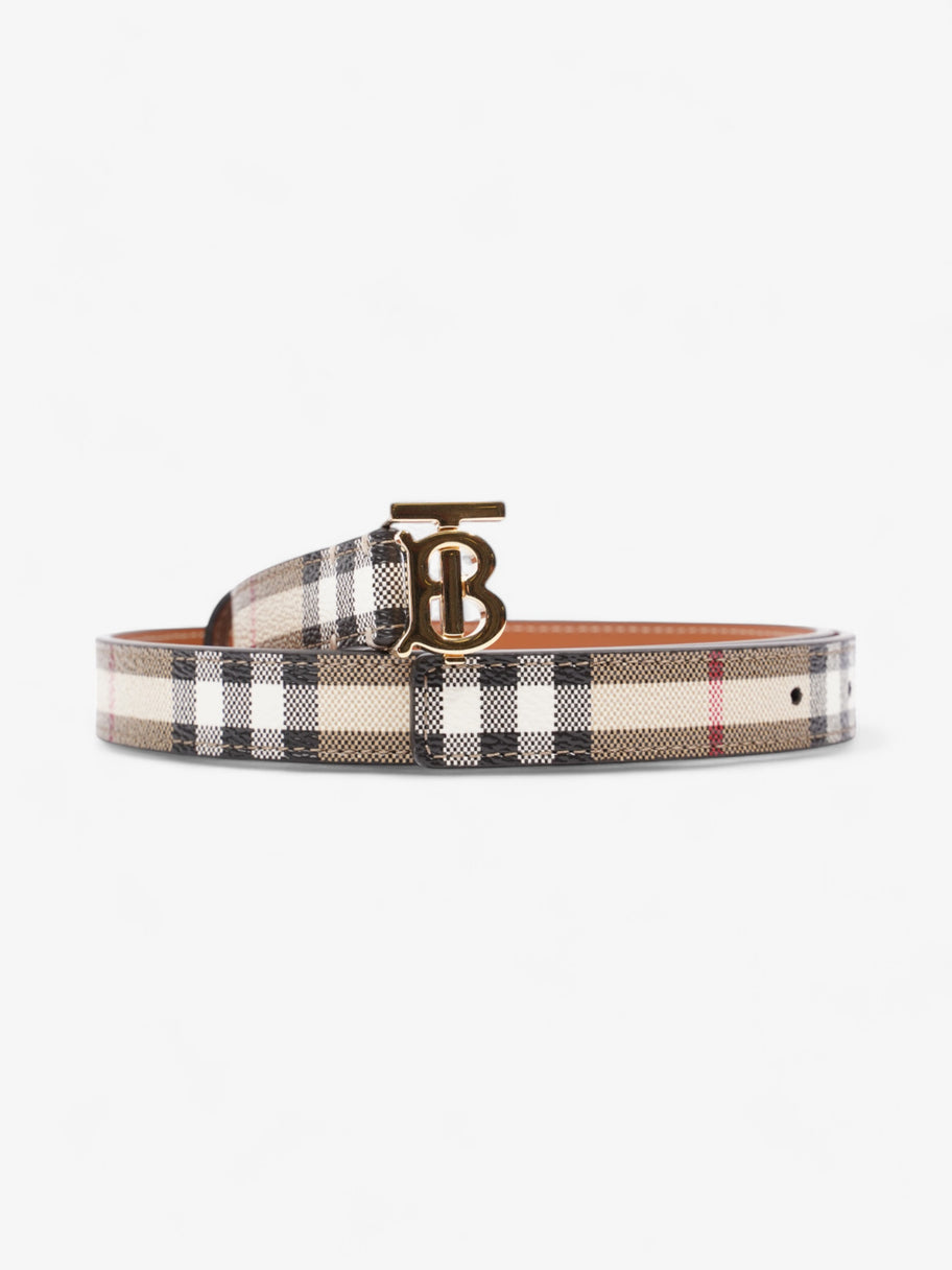 Burberry TB Belt Vintage Check / Light Gold Canvas Small (87cm) Image 6