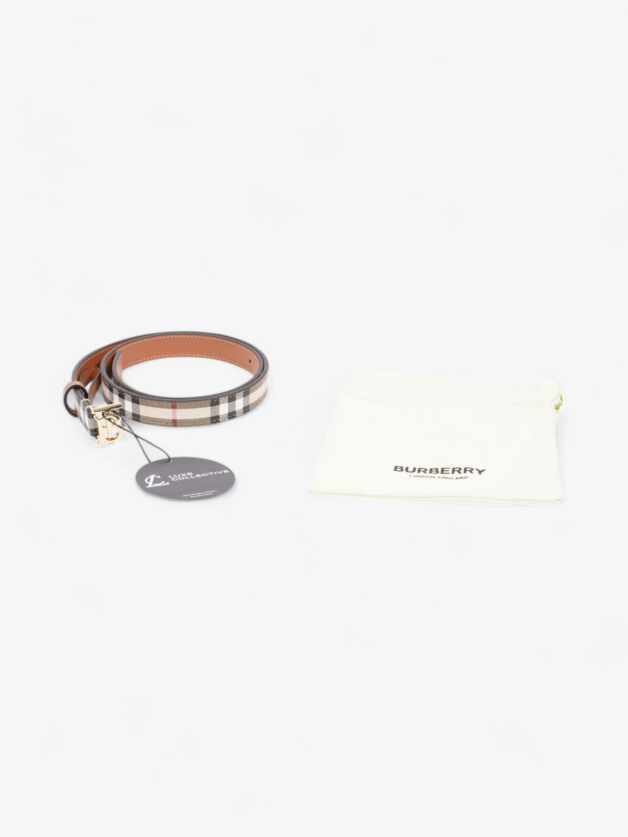 Burberry TB Belt Vintage Check / Light Gold Canvas Small (87cm) Image 7