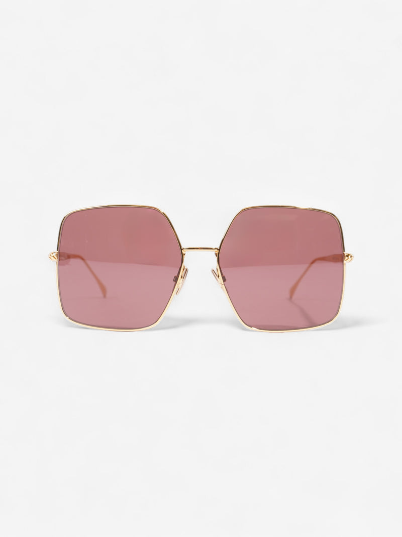  Fendi FF Sunglasses Gold / Black Acetate 145mm