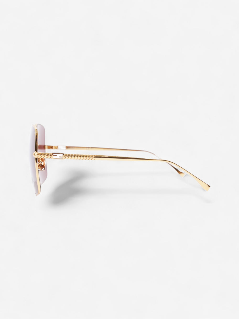 Fendi FF Sunglasses Gold / Black Acetate 145mm Image 2