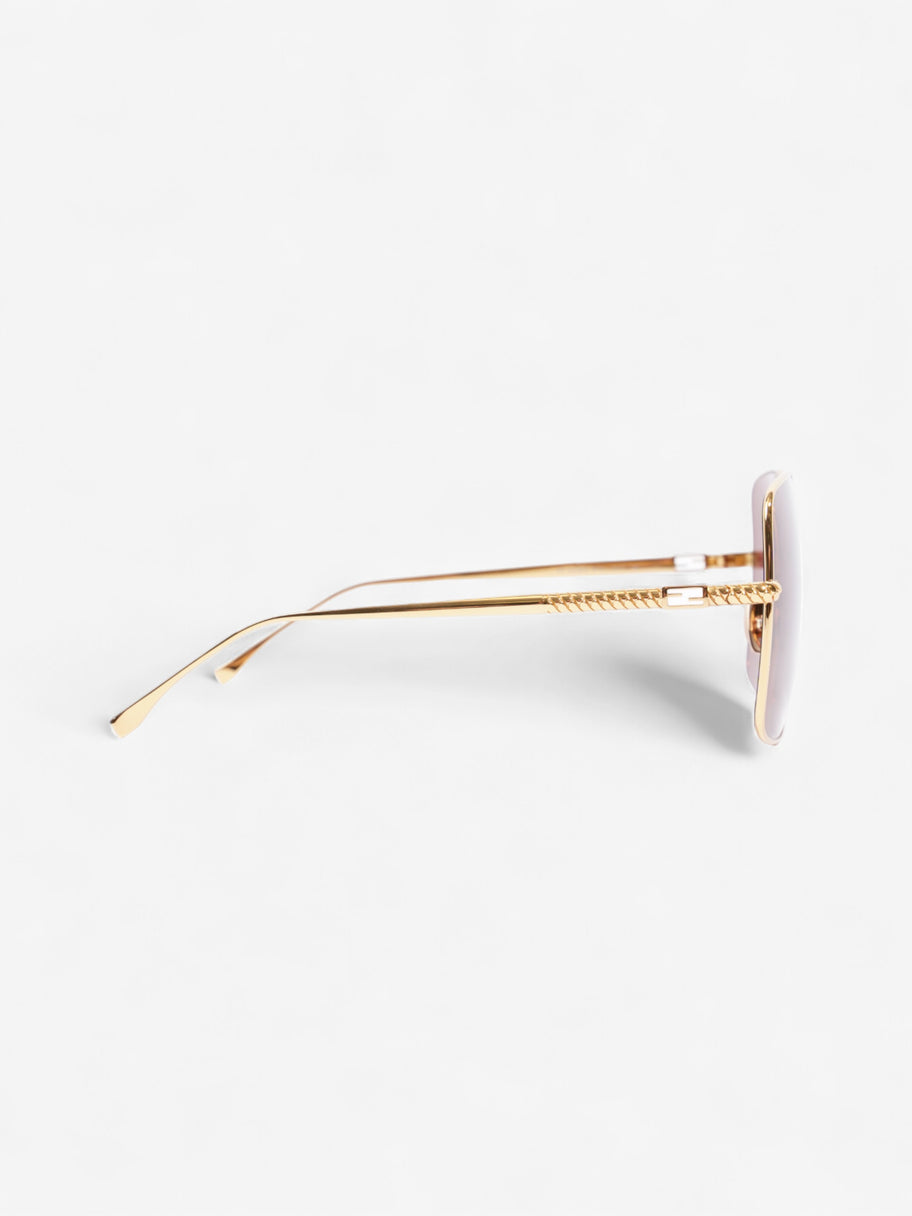 Fendi FF Sunglasses Gold / Black Acetate 145mm Image 4