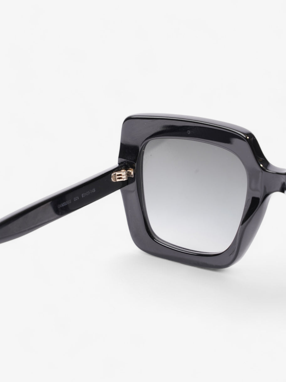 Gucci Oversized Square Sunglasses Black / Gold Acetate 145mm Image 5