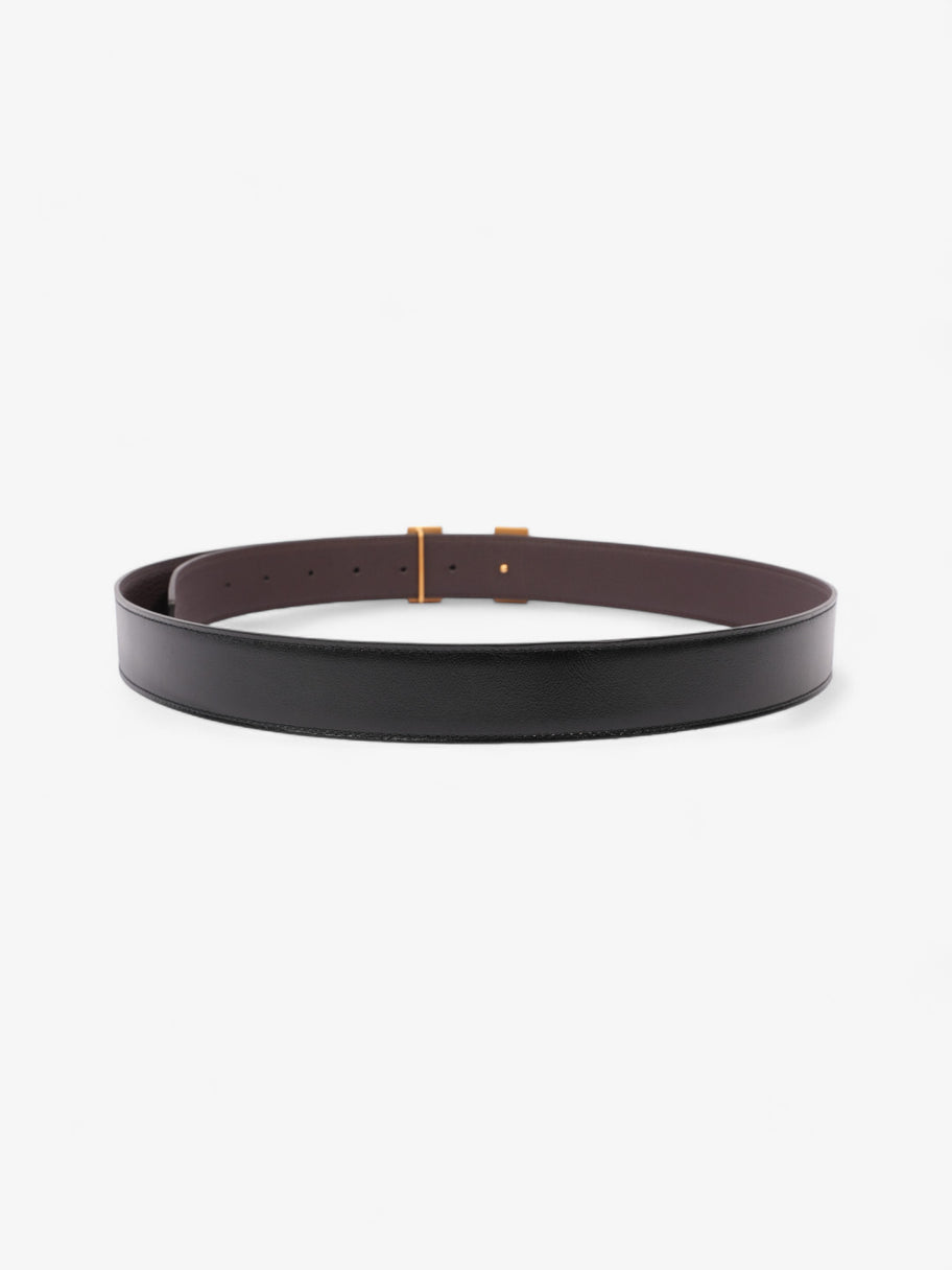 Hermes H Striee Belt Buckle & Reversible Strap Black / Brown / Gold Leather 100cm Image 4