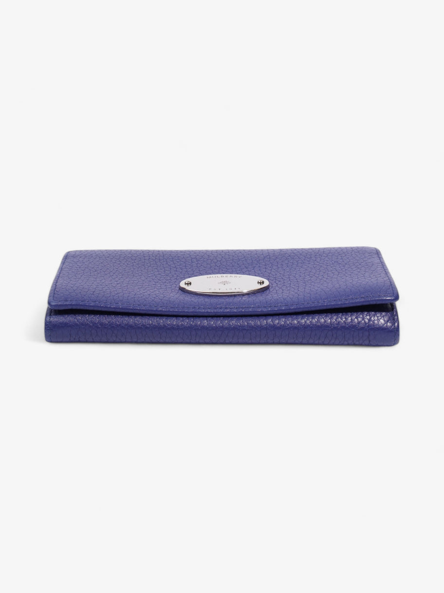 Mulberry Tree Continental Wallet Blue Goatskin Leather Image 5