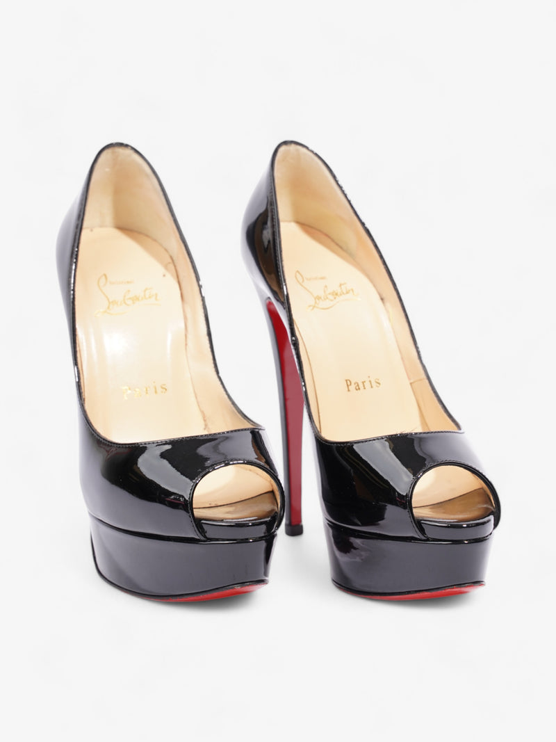  Christian Louboutin Lady Peep 150mm Black Patent Leather EU 35 UK 2