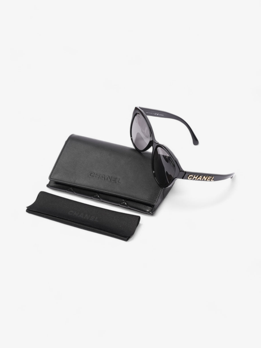 Chanel Cat Eye Sunglasses Black Acetate 140mm Image 6