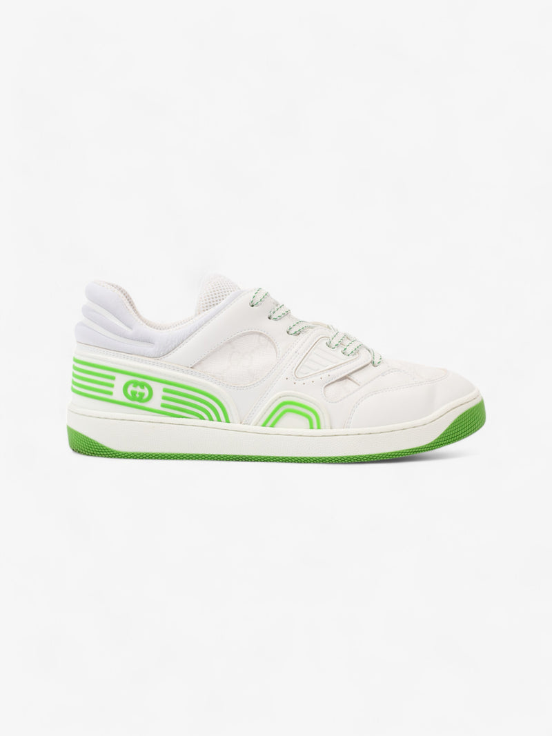  Gucci Basket Sneakers White  / Green Canvas EU 38 UK 5