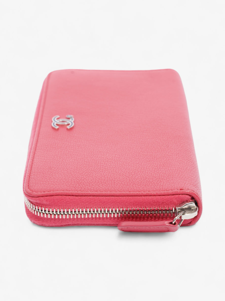 Chanel Zipped Lucky Clover Wallet Pink / Blue Leather Image 4