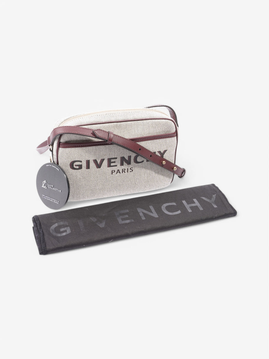 Givenchy Logo Bond Camera Bag White / Aubergine Canvas Image 9