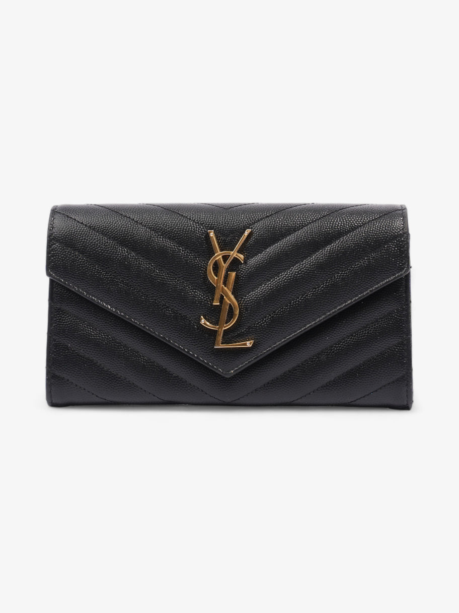 Saint Laurent Envelope Wallet Black Grained Leather Image 1