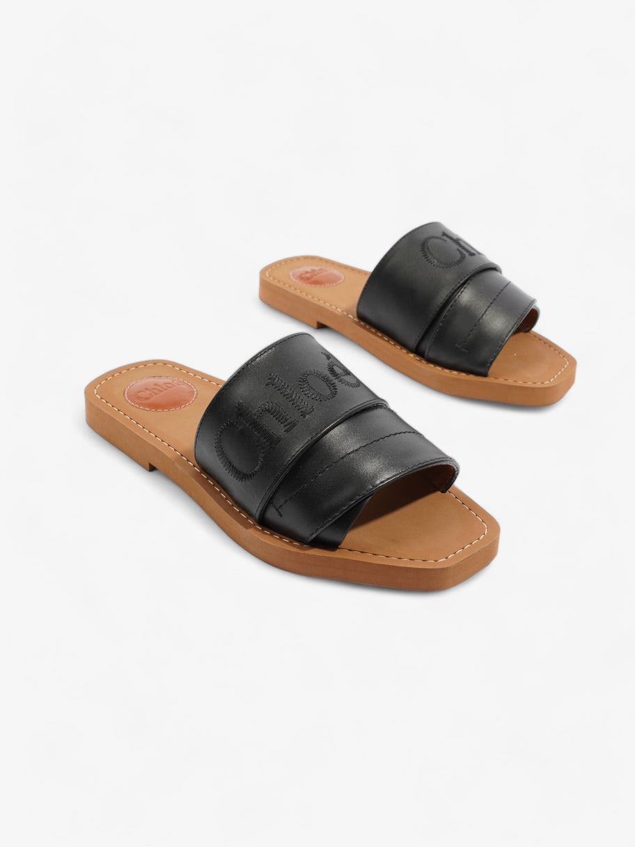 Chloe Woody Sandals Black Leather EU 35 UK 2 Image 2