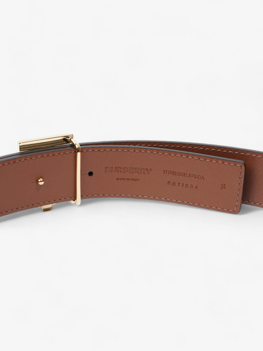 Burberry TB Reversible Belt Black / Tan / Gold Leather Small - 106cm Image 5