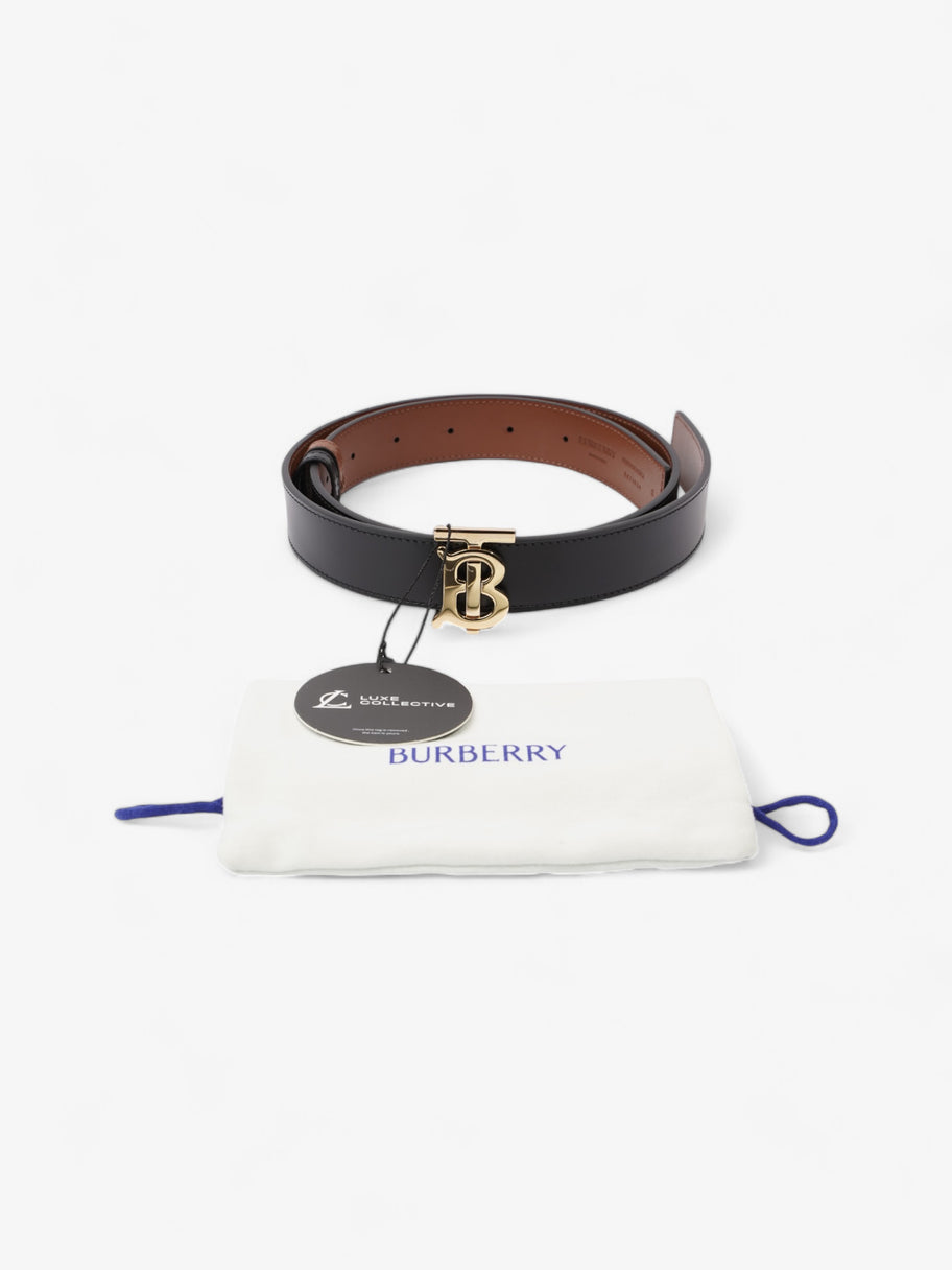 Burberry TB Reversible Belt Black / Tan / Gold Leather Small - 106cm Image 6