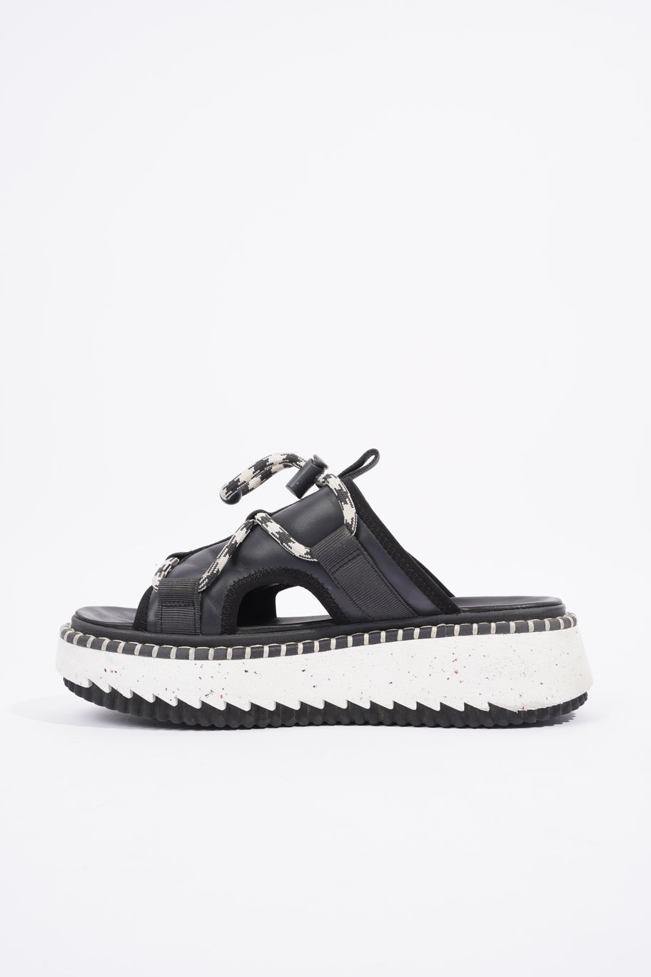 Lilli Platform Sandals Black / White Leather EU 37 UK 4 Image 2