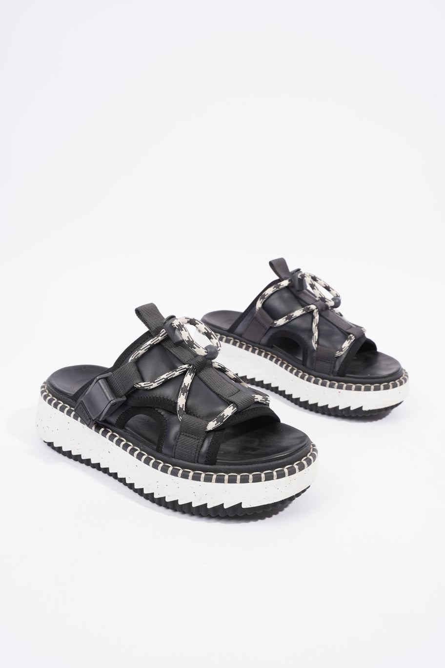 Lilli Platform Sandals Black / White Leather EU 37 UK 4 Image 3